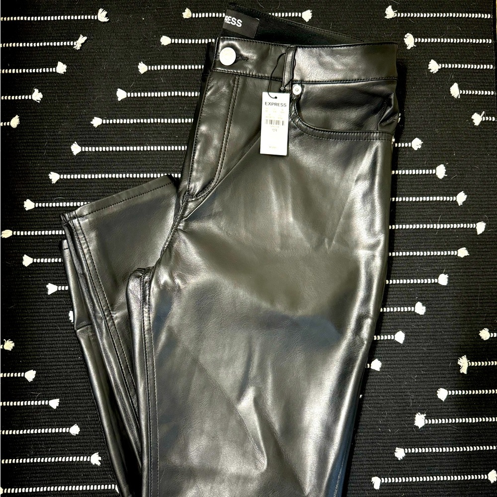 Express Stretch High Rise Ankle Faux Leather Leggings